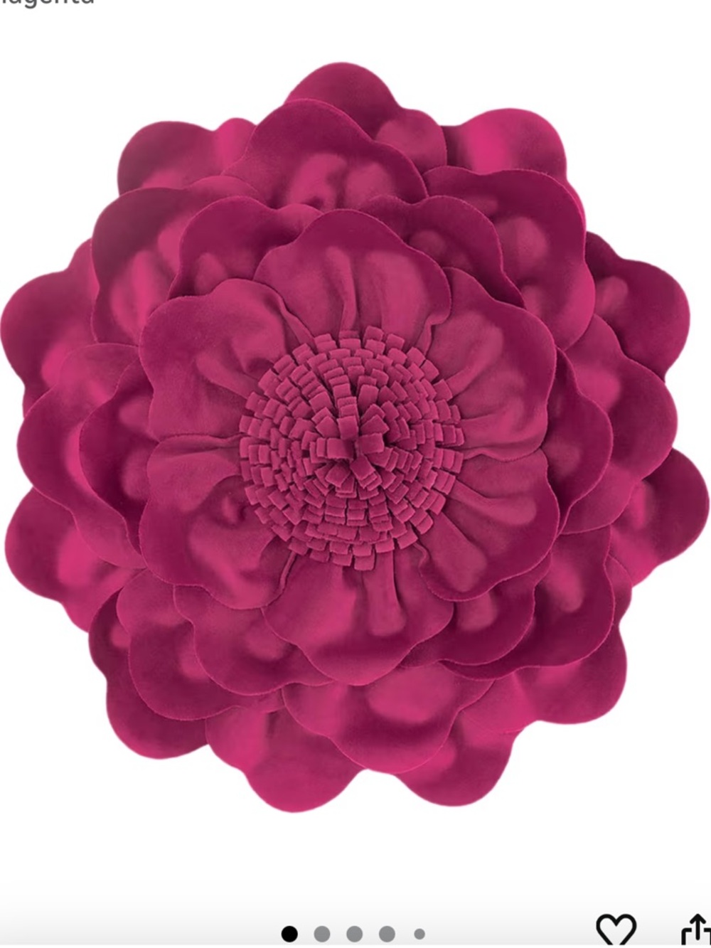 New Magenta Floral Velvet Throw Pillow - Decorative Flower Cushion